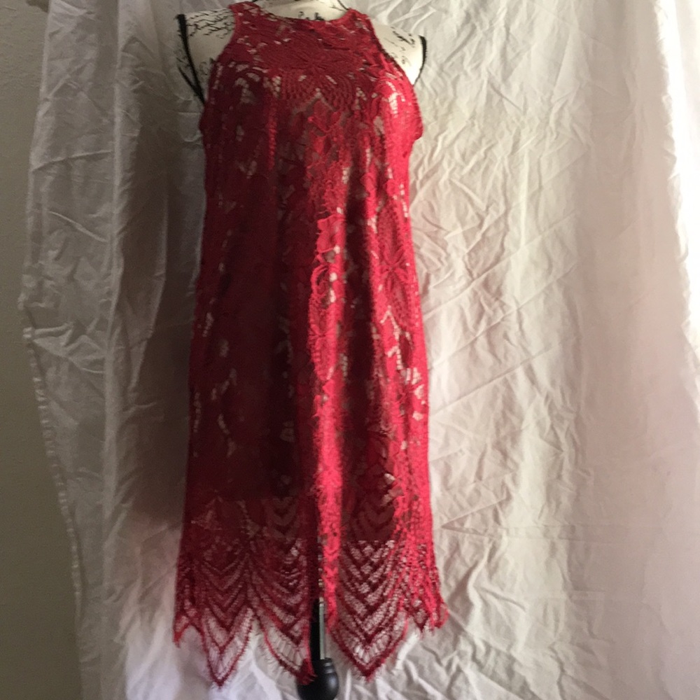 Express Red lace dress